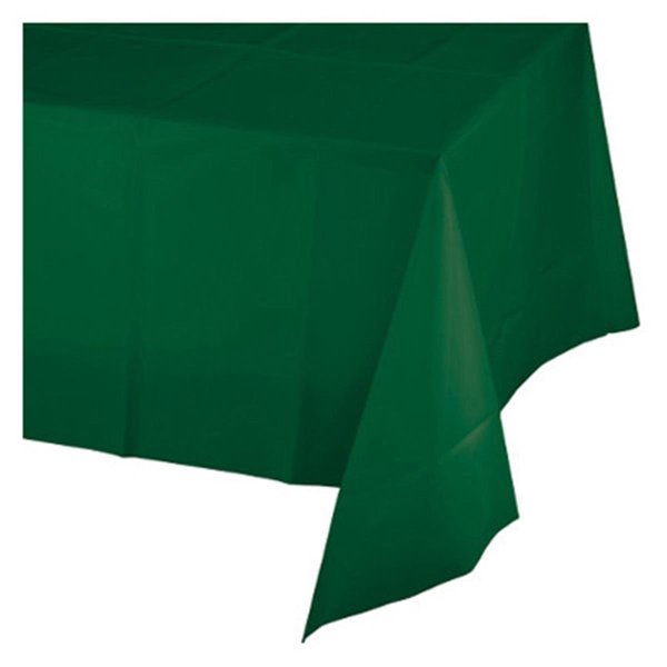 Omg 703124 82 in. Octy Round Plastic Table CoverHunter Green OM580243